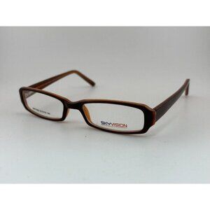 SKY VISION Brown Rectangle SKY202 51-18-140 C003 Brown/Crystal Eyeglass Frames